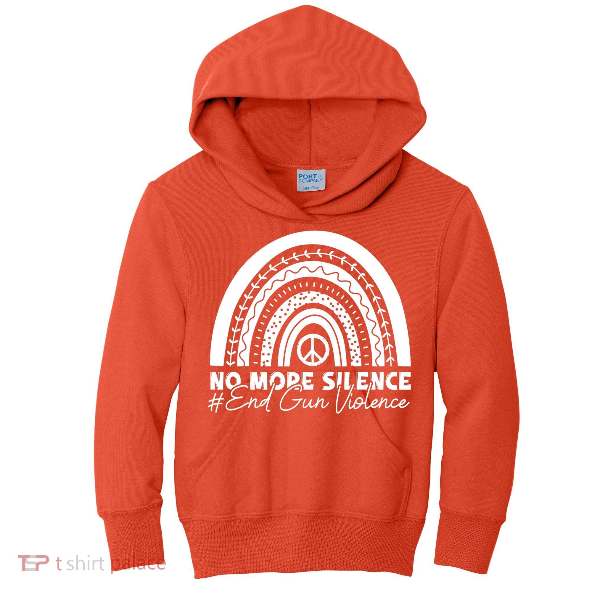 No More Silence End Gun Violence Awareness Day Wear Orange Kids Hoodie
