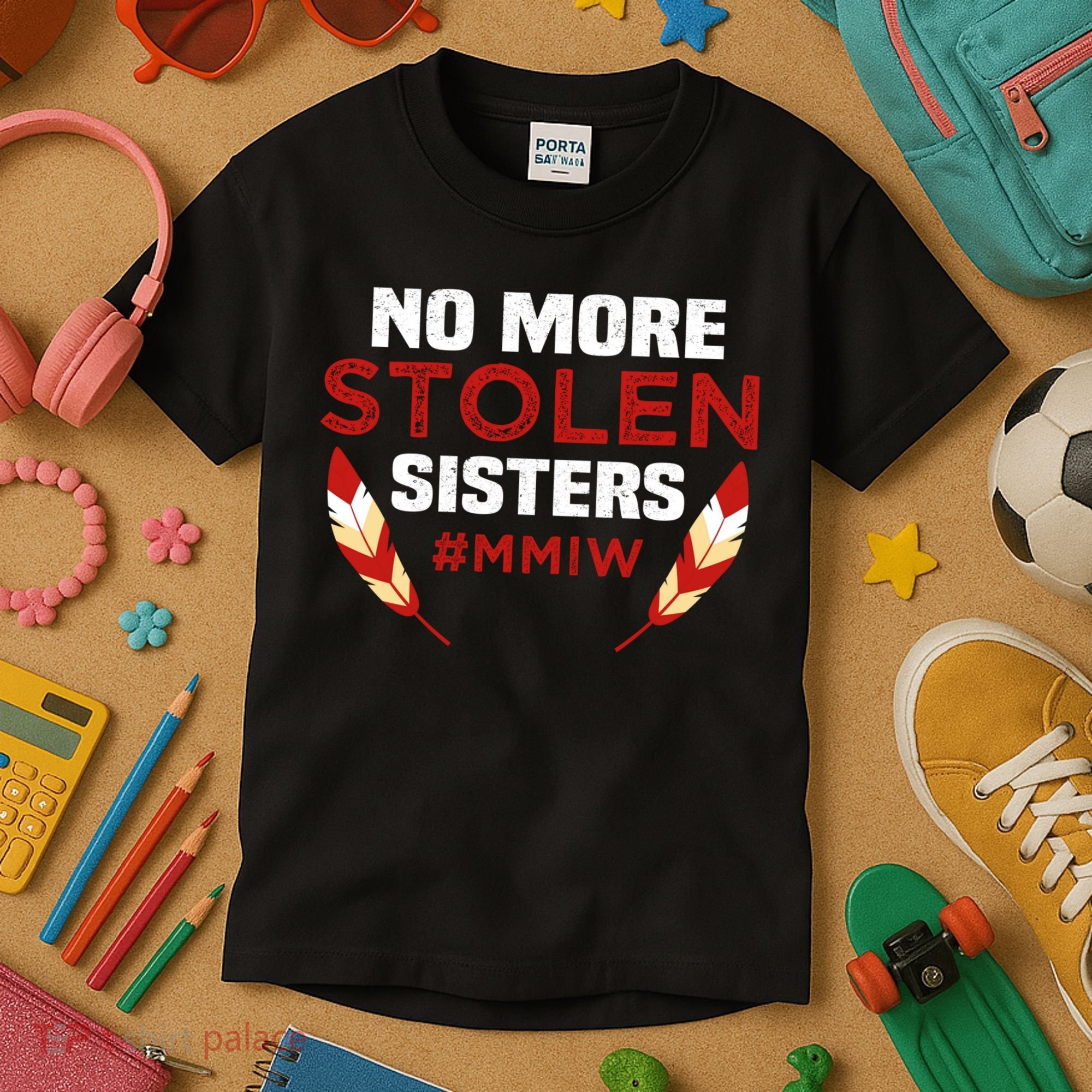 No More Stolen Sisters MMIW Missing Murdered Indigenous Girl Kids T-Shirt