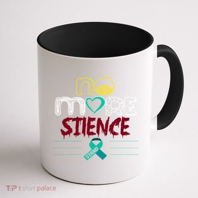 No More Sexual Assault Awareness Gift Teal Ribbon Gift Coffee Mug back