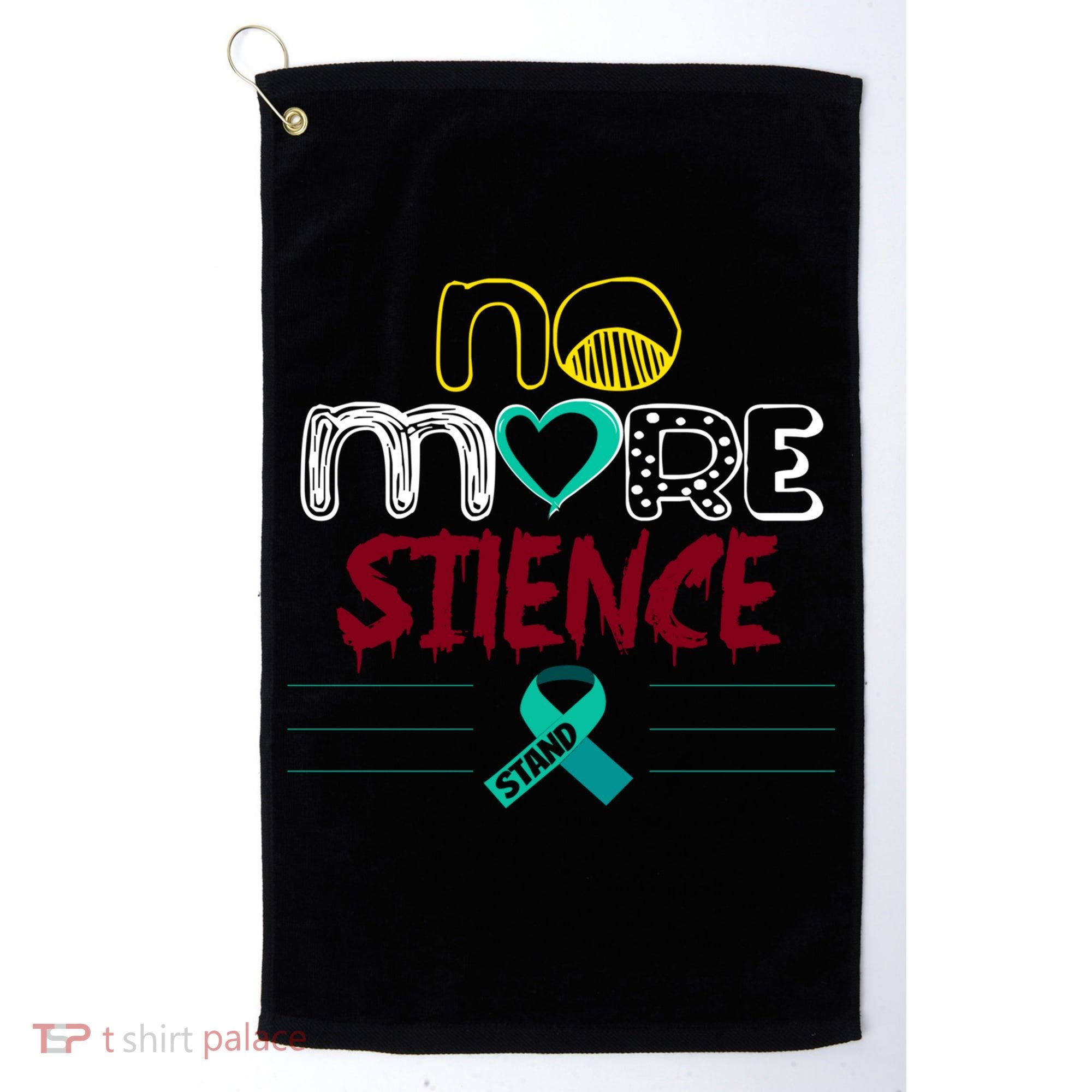 No More Sexual Assault Awareness Gift Teal Ribbon Gift Golf Towel