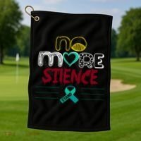 No More Sexual Assault Awareness Gift Teal Ribbon Gift Golf Towel thumb 1