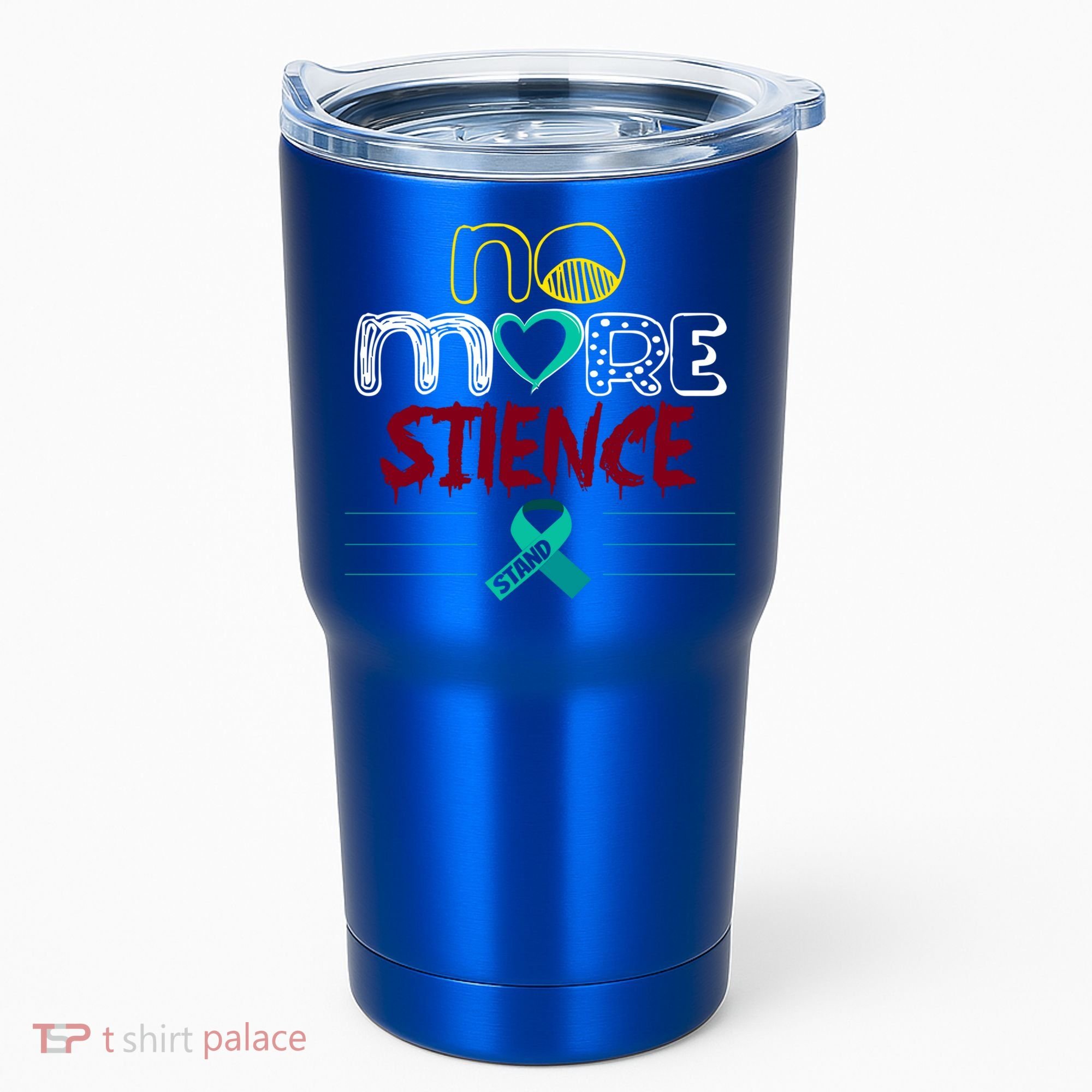 No More Sexual Assault Awareness Gift Teal Ribbon Gift Tumbler