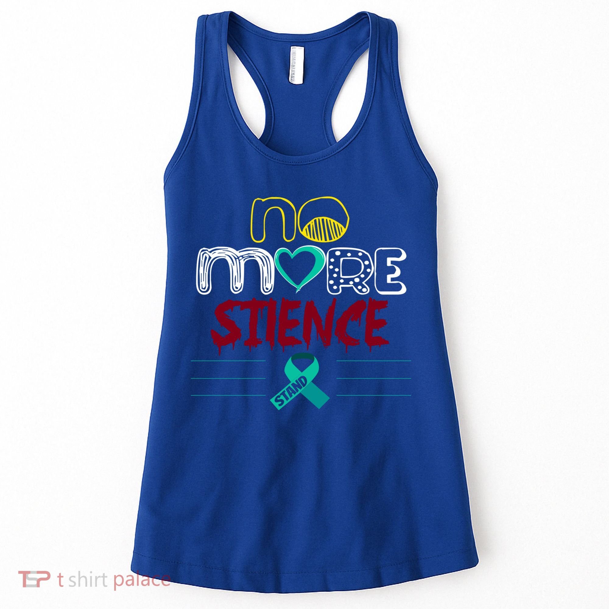 No More Sexual Assault Awareness Gift Teal Ribbon Gift Women's Tank Top