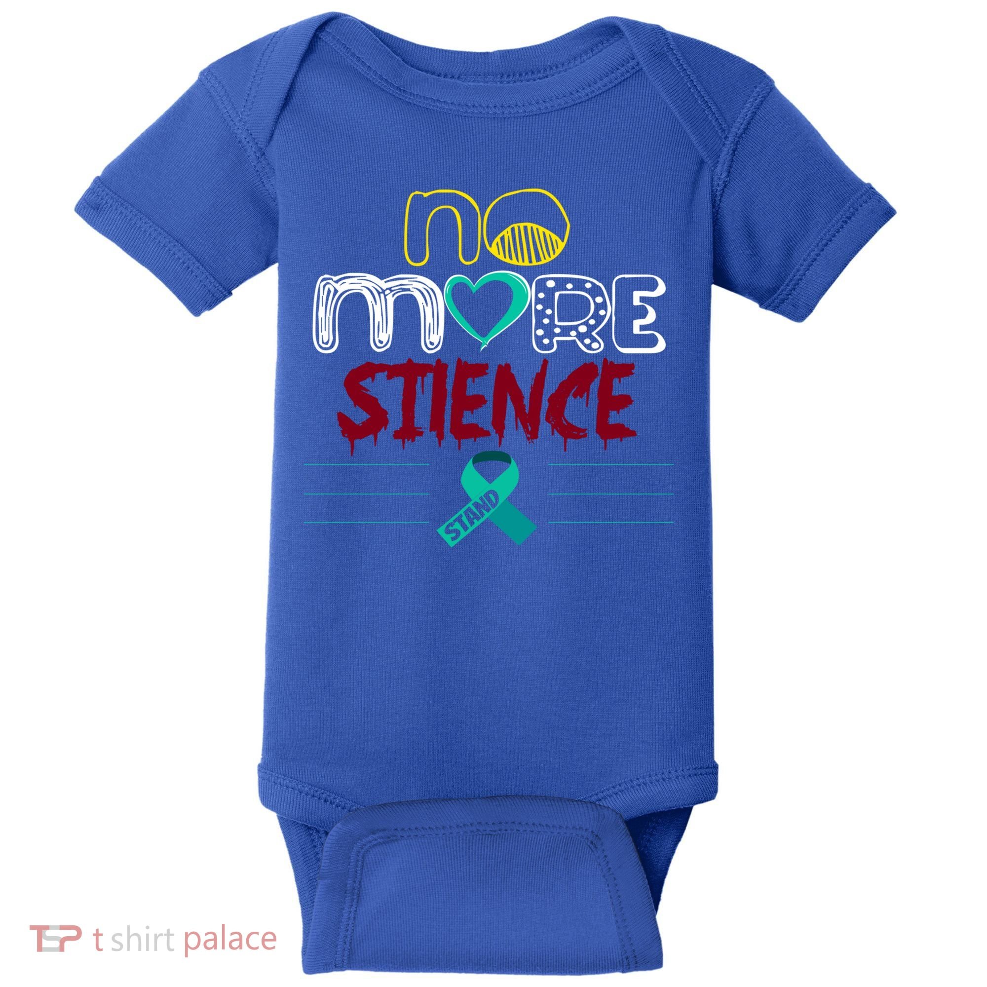 No More Sexual Assault Awareness Gift Teal Ribbon Gift Baby Bodysuit