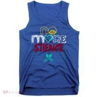 No More Sexual Assault Awareness Gift Teal Ribbon Gift Tank Top thumb 0