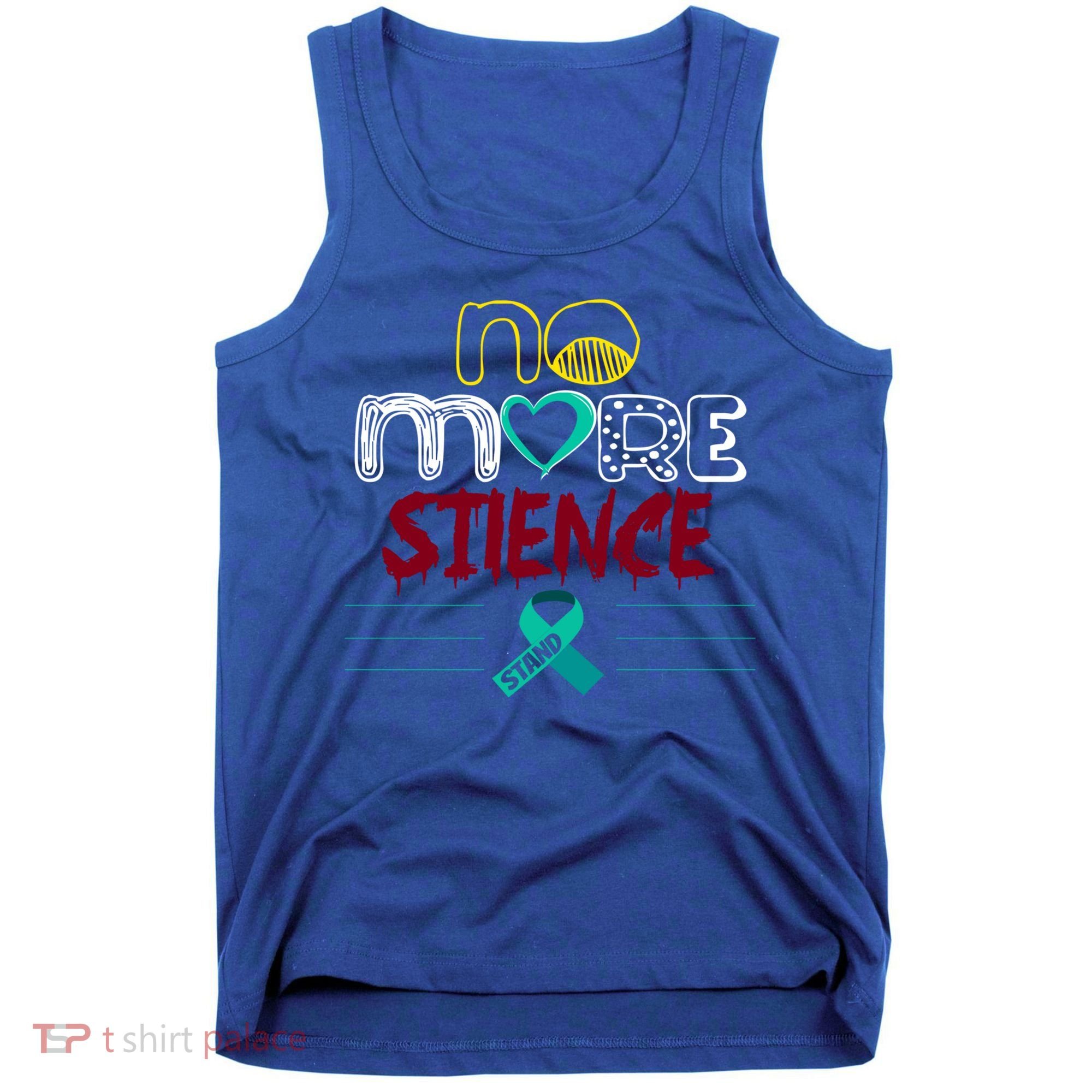 No More Sexual Assault Awareness Gift Teal Ribbon Gift Tank Top