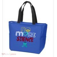 No More Sexual Assault Awareness Gift Teal Ribbon Gift Tote Bag thumb 3