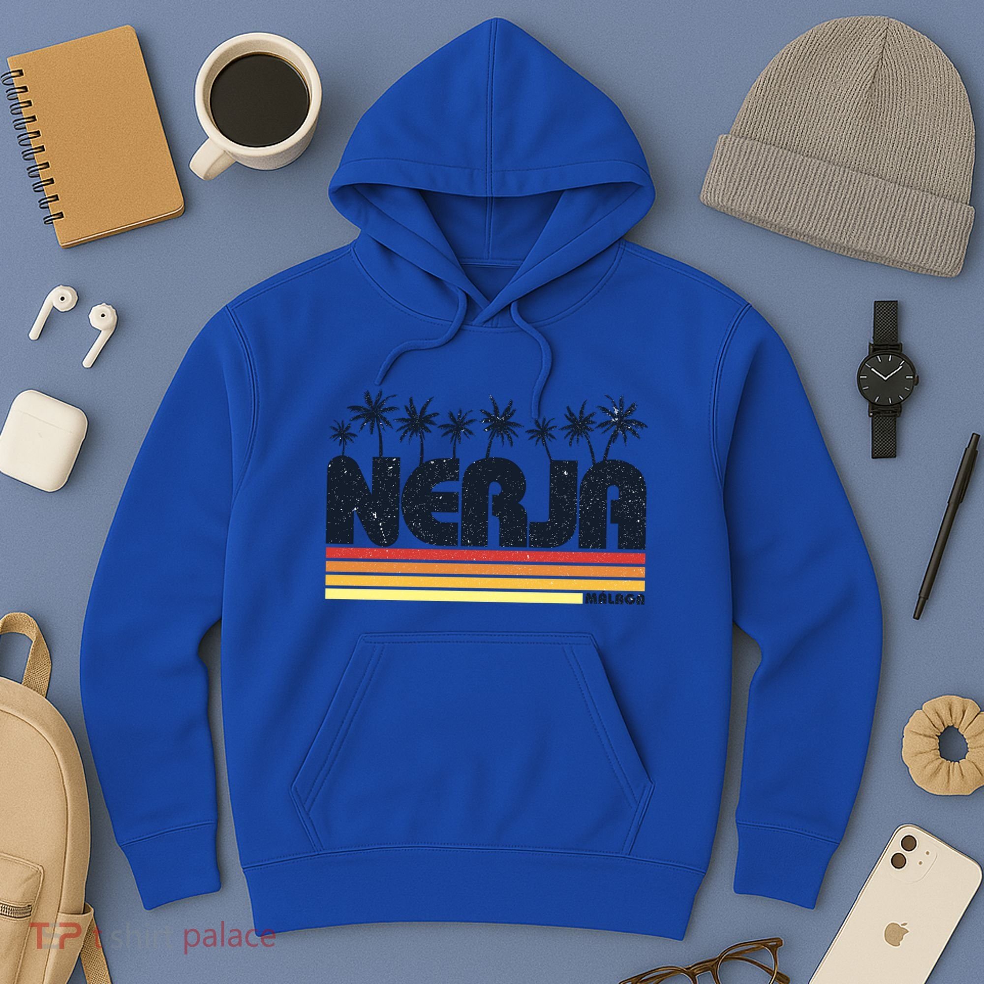 Nerja Malaga Spain Retro Tourism Gift Hoodie