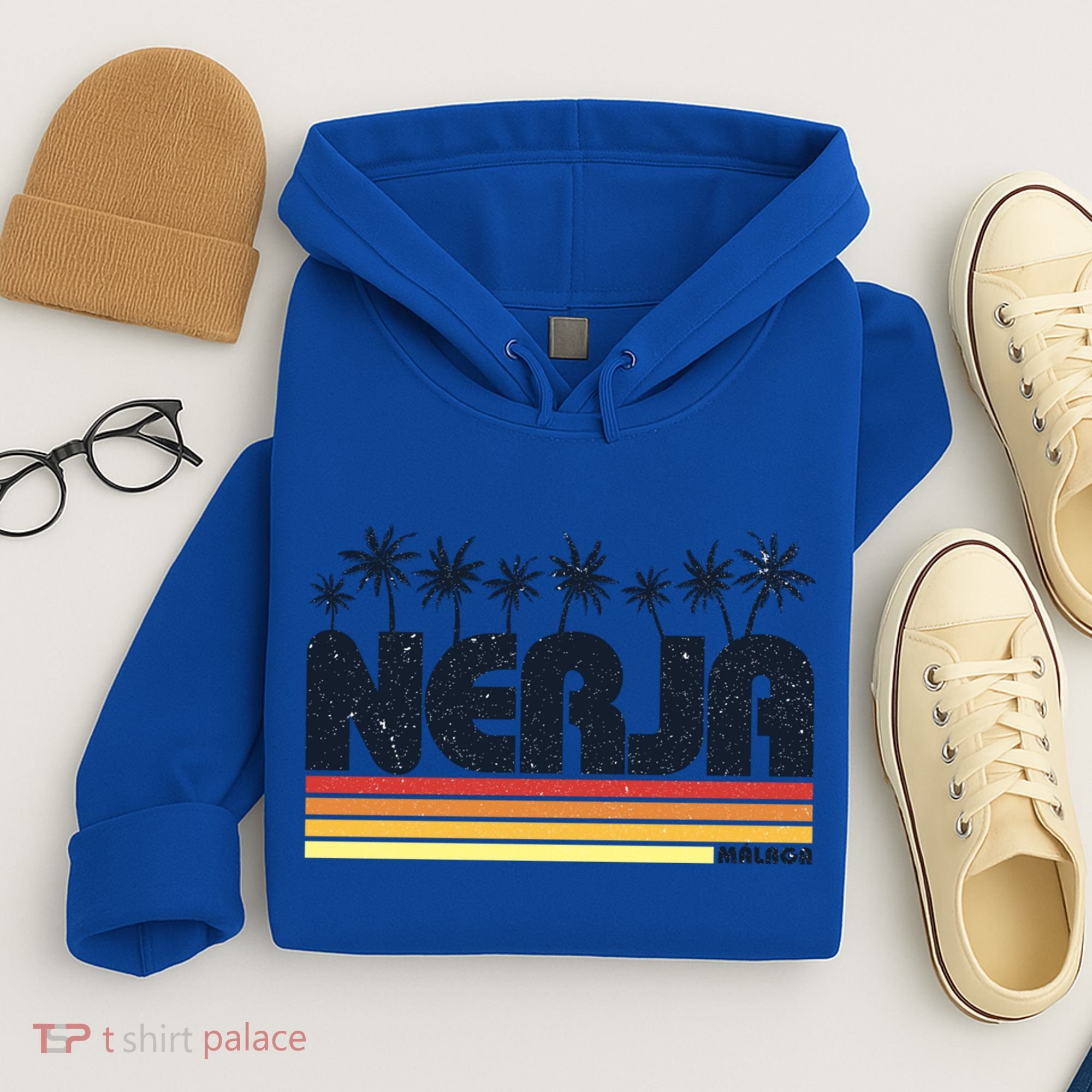 Nerja Malaga Spain Retro Tourism Gift Hoodie