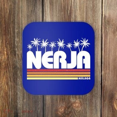 Nerja Malaga Spain Retro Tourism Gift Coaster