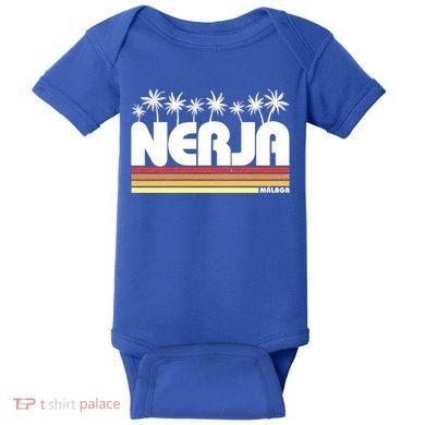 Nerja Malaga Spain Retro Tourism Gift Baby Bodysuit