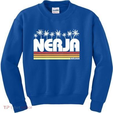 Nerja Malaga Spain Retro Tourism Gift Kids Sweatshirt