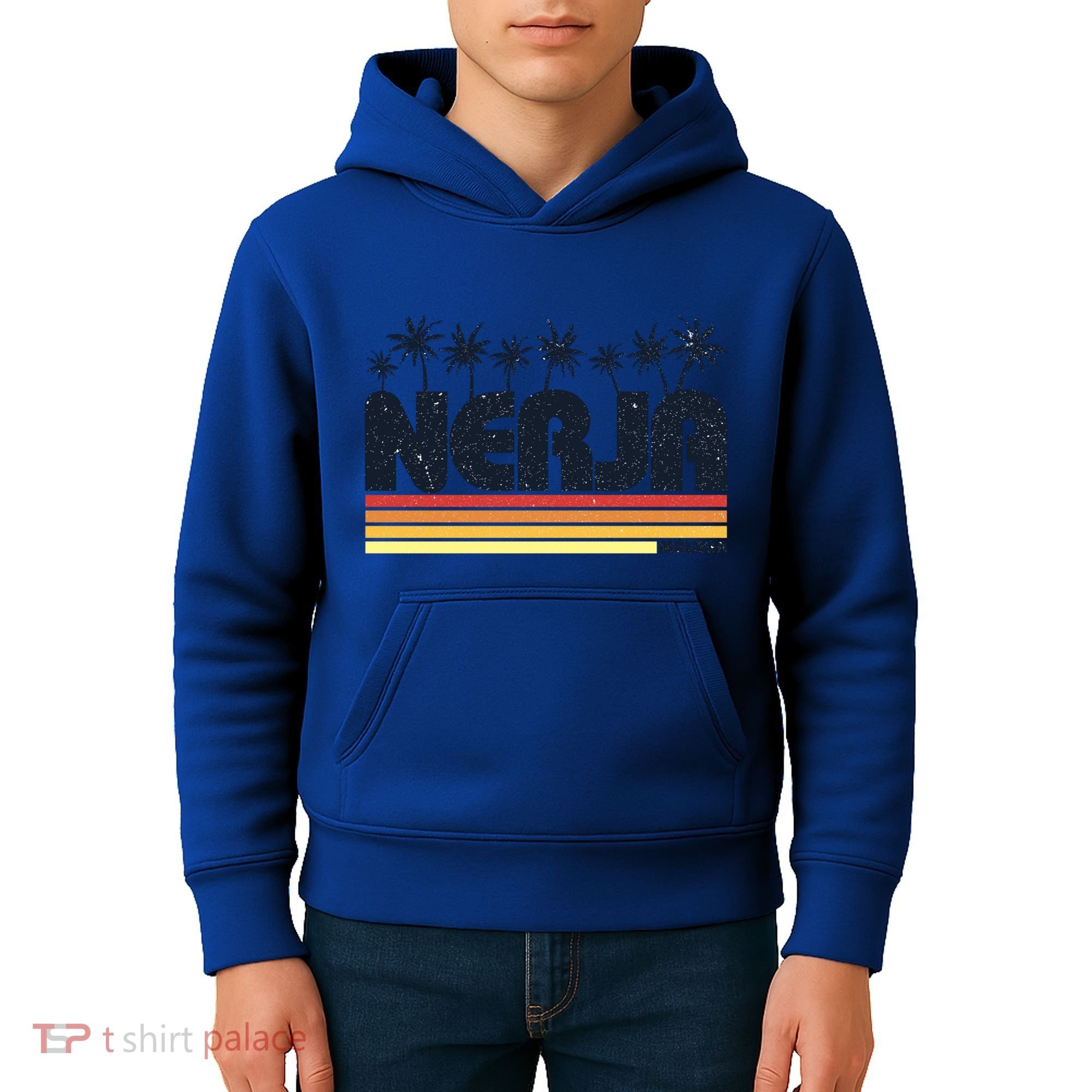 Nerja Malaga Spain Retro Tourism Gift Kids Hoodie