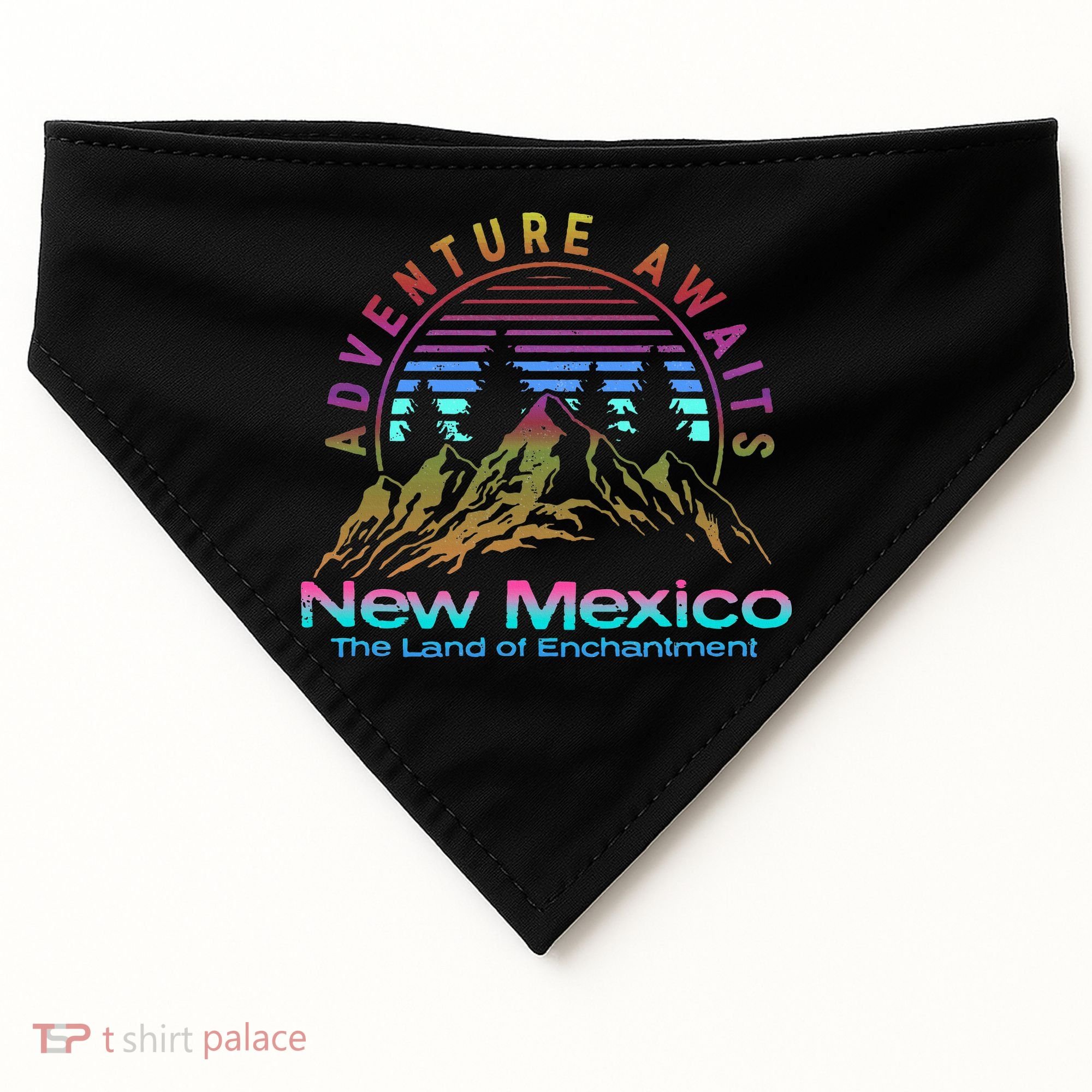 New Mexico State Retro Outdoors & Nm Mountains USA-Made Doggie Bandana