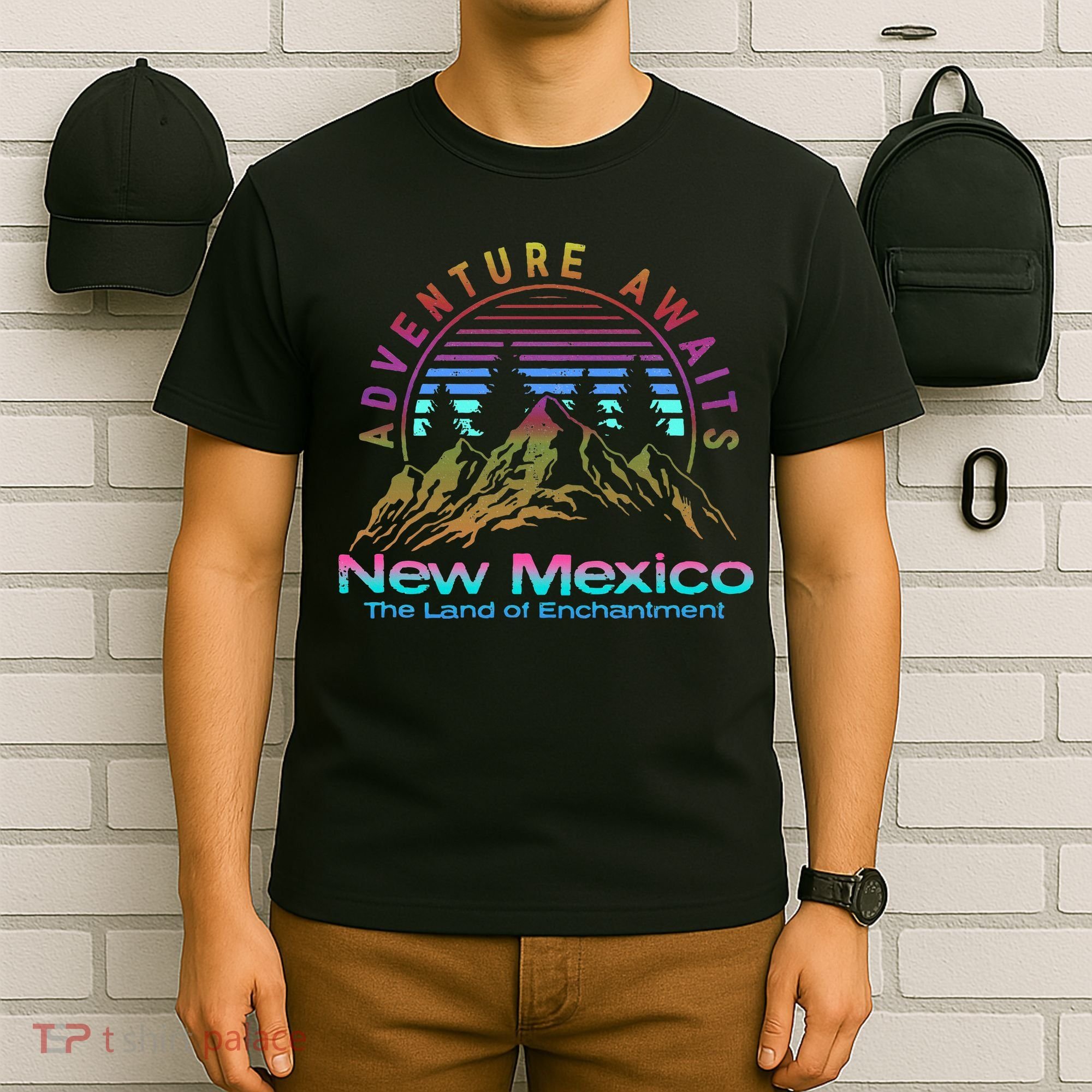 New Mexico State Retro Outdoors & Nm Mountains T-Shirt