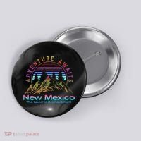 New Mexico State Retro Outdoors & Nm Mountains Button thumb 0