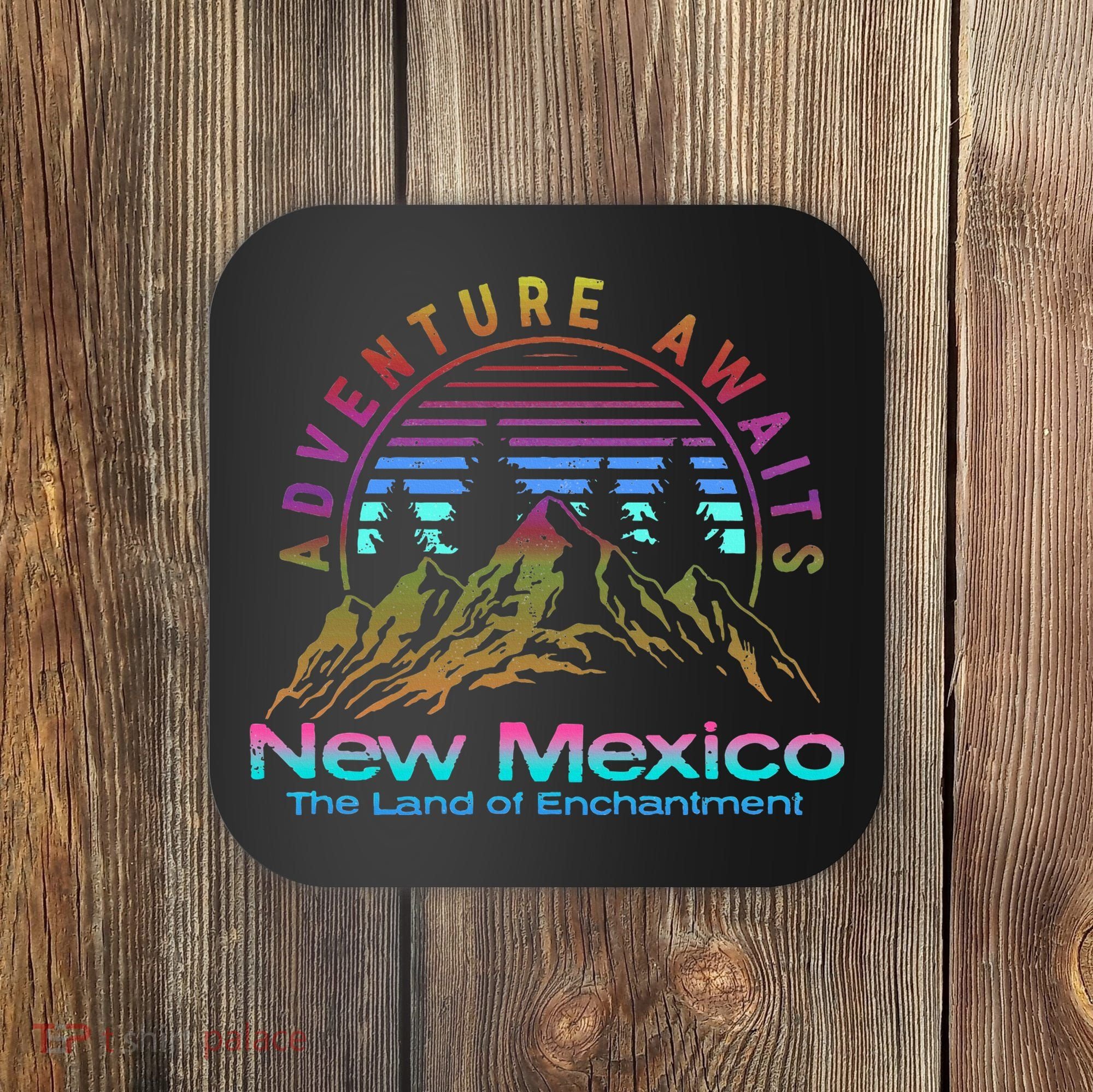 New Mexico State Retro Outdoors & Nm Mountains Coaster