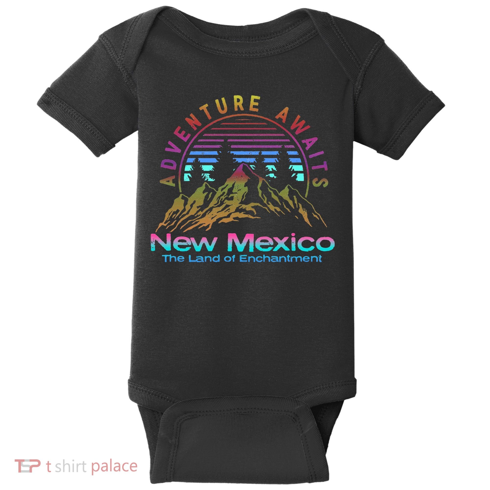 New Mexico State Retro Outdoors & Nm Mountains Baby Bodysuit