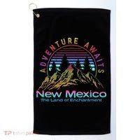 New Mexico State Retro Outdoors & Nm Mountains Golf Towel thumb 0