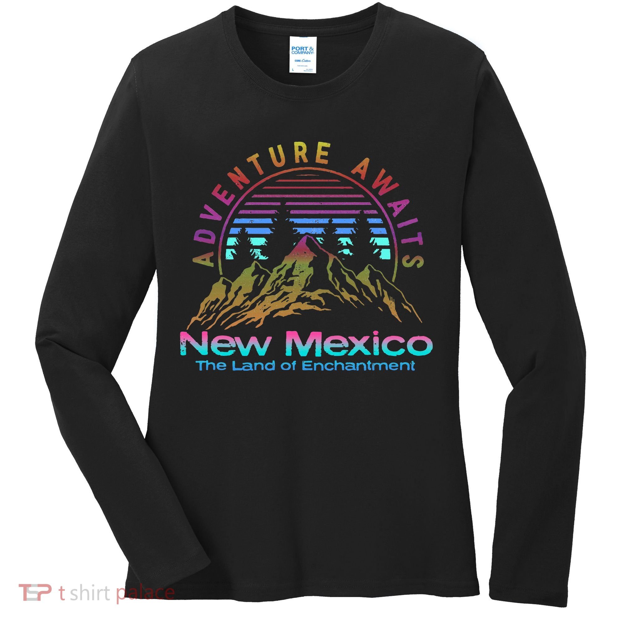 New Mexico State Retro Outdoors & Nm Mountains Women's Long Sleeve Shirt