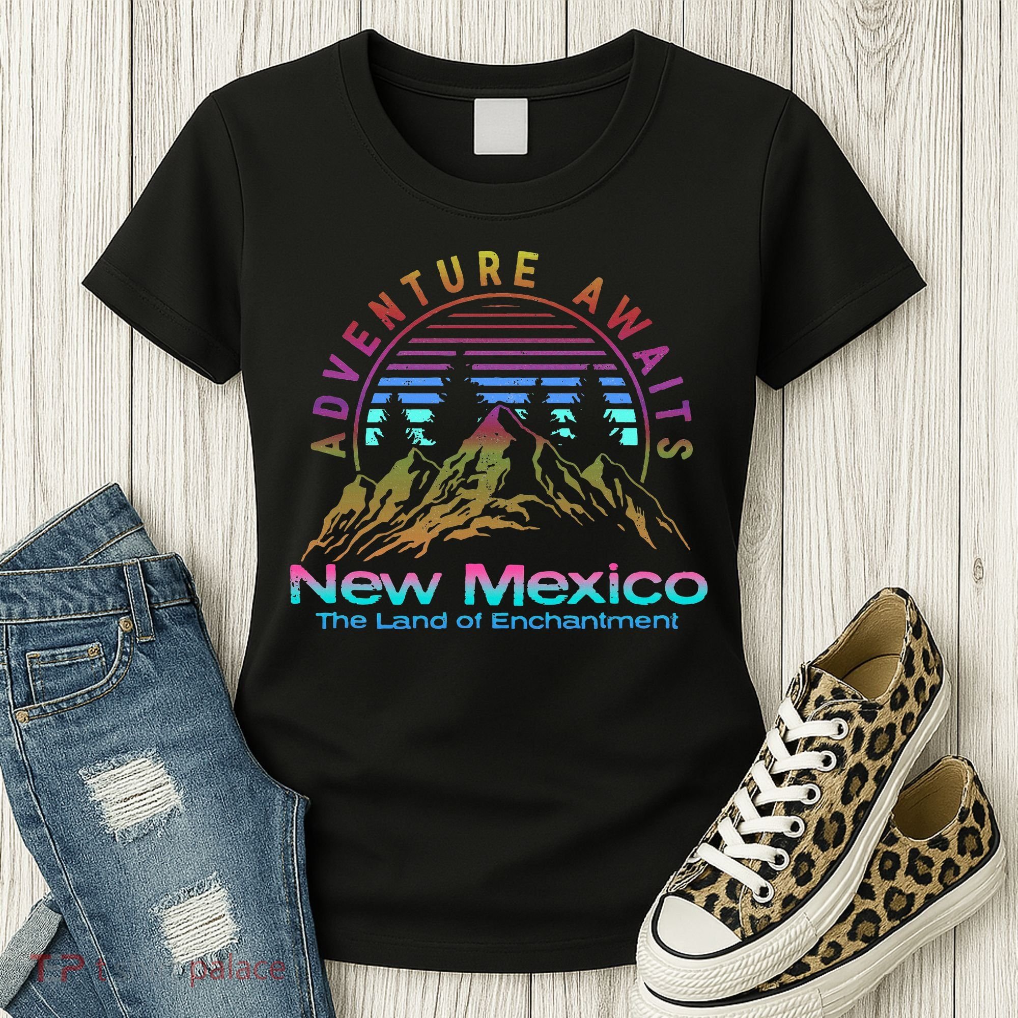 New Mexico State Retro Outdoors & Nm Mountains Women's T-Shirt