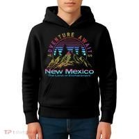 New Mexico State Retro Outdoors & Nm Mountains Kids Hoodie thumb 4
