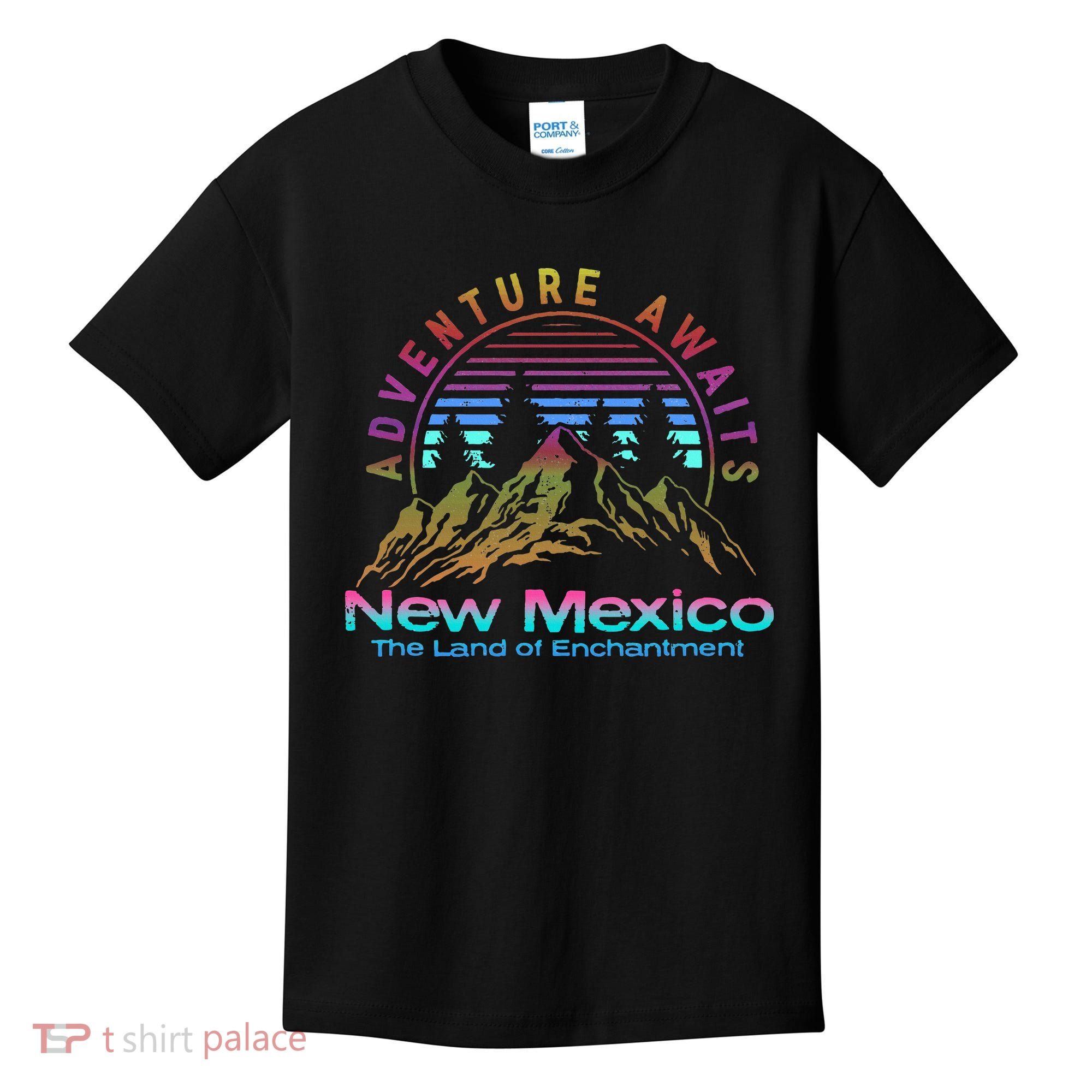 New Mexico State Retro Outdoors & Nm Mountains Kids T-Shirt