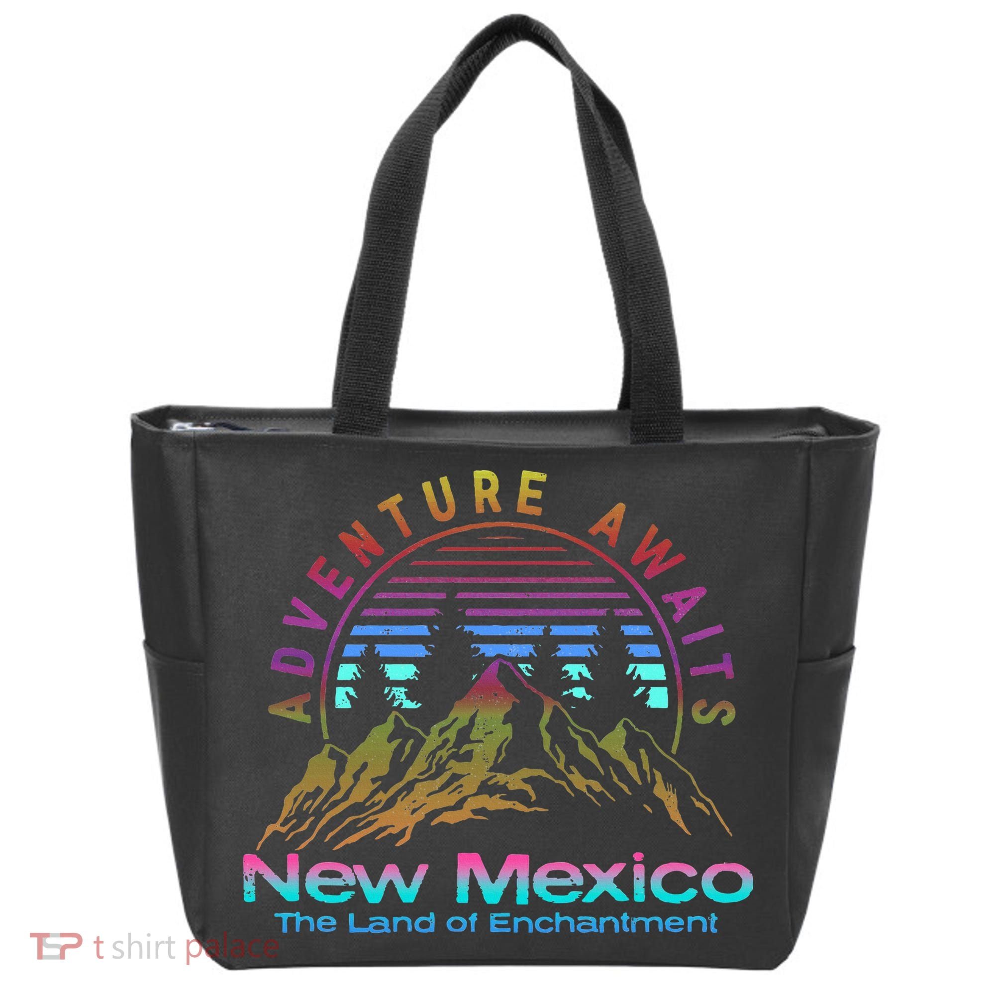 New Mexico State Retro Outdoors & Nm Mountains Tote Bag