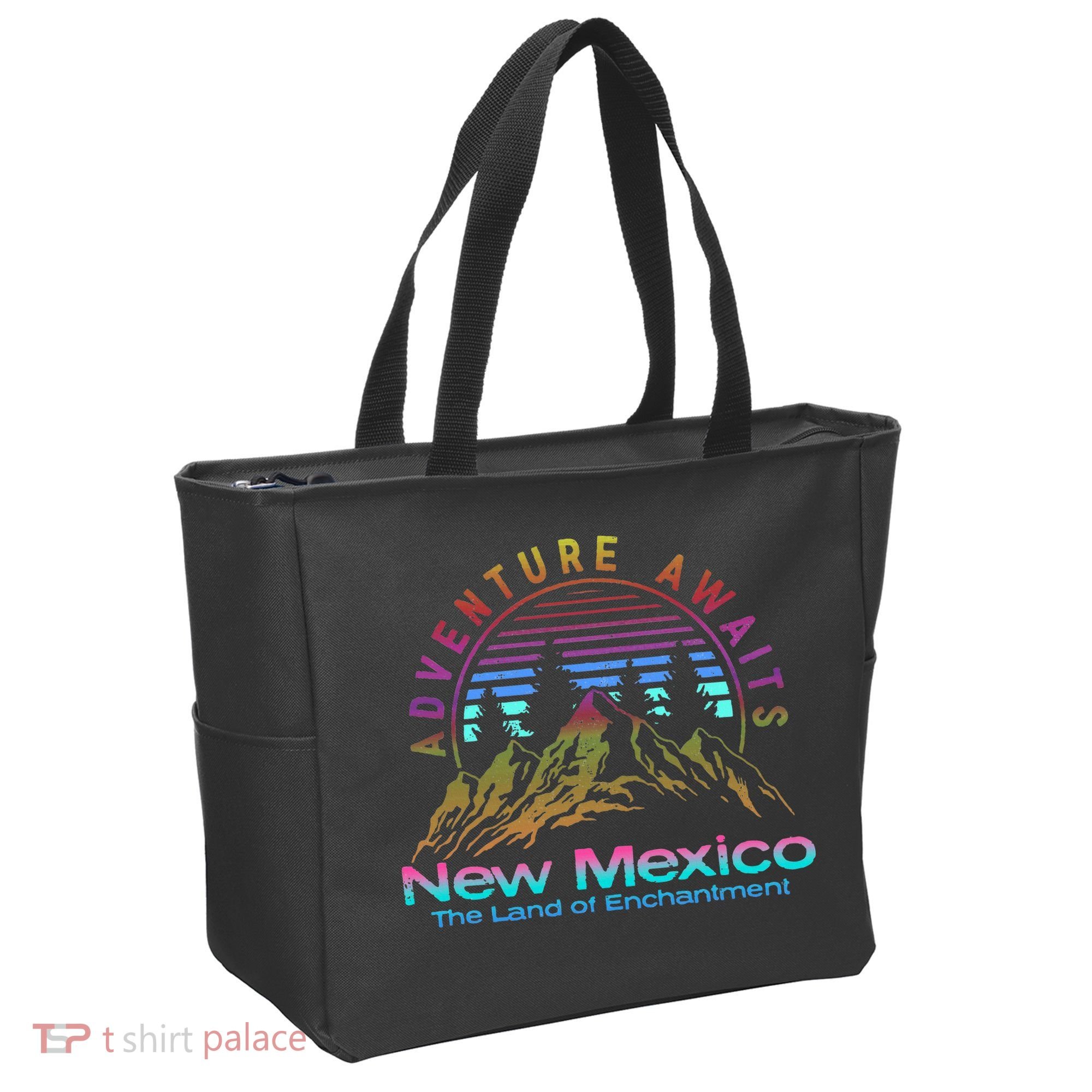 New Mexico State Retro Outdoors & Nm Mountains Tote Bag