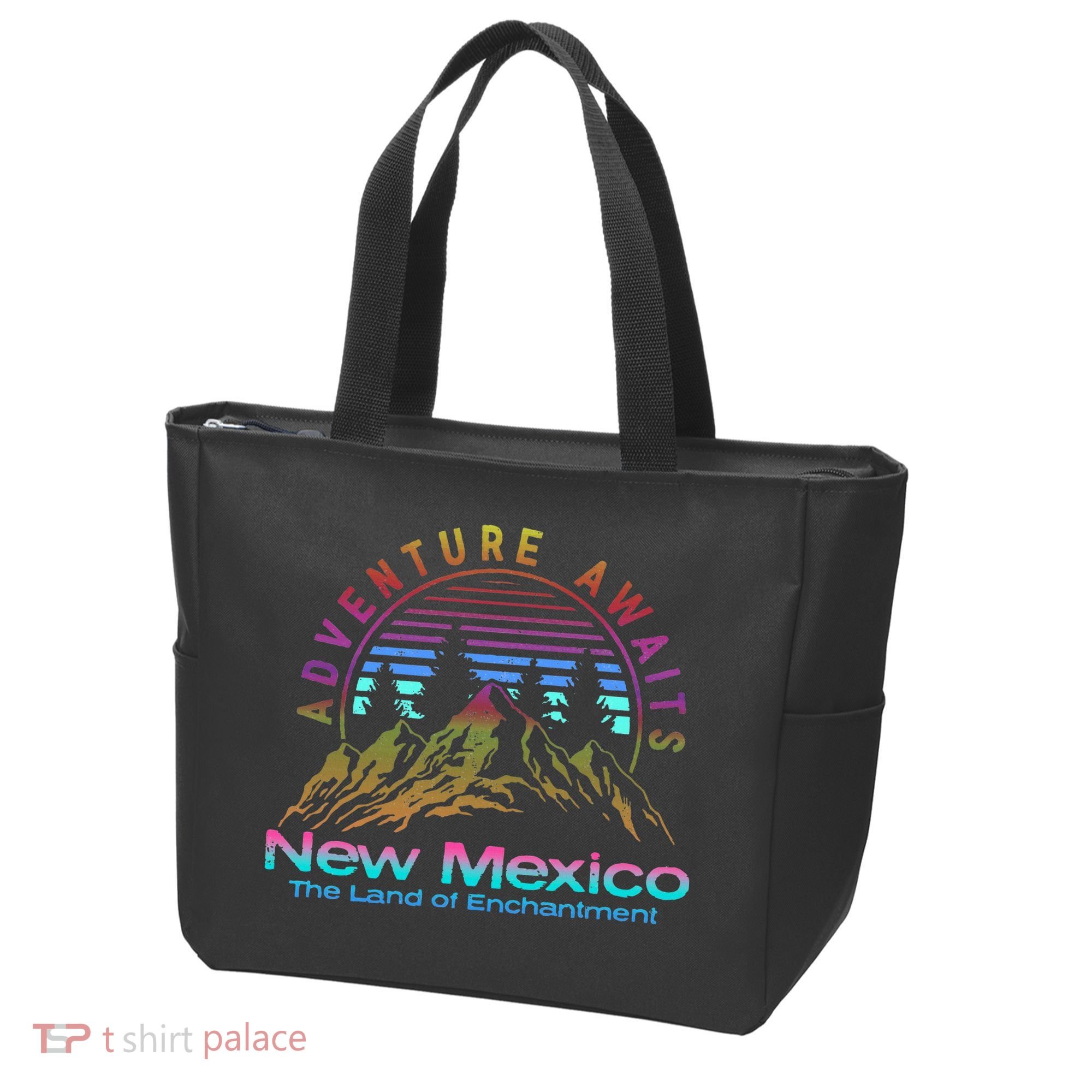 New Mexico State Retro Outdoors & Nm Mountains Tote Bag