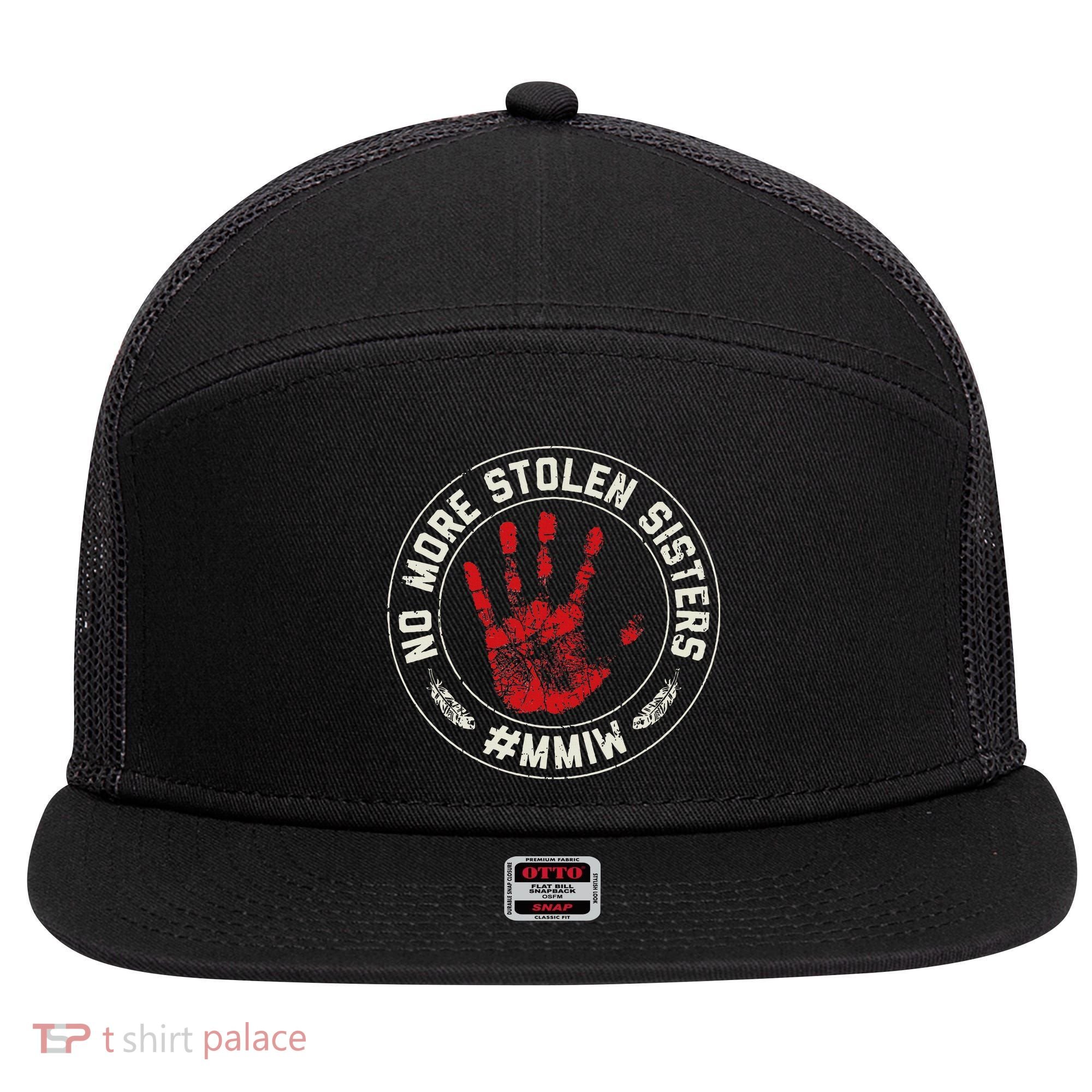 No More Stolen Sisters Mmiw Missing Murdered Indigenous Girl 7 Panel Mesh Trucker Snapback Hat