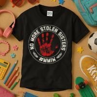 No More Stolen Sisters Mmiw Missing Murdered Indigenous Girl Kids T-Shirt thumb 3