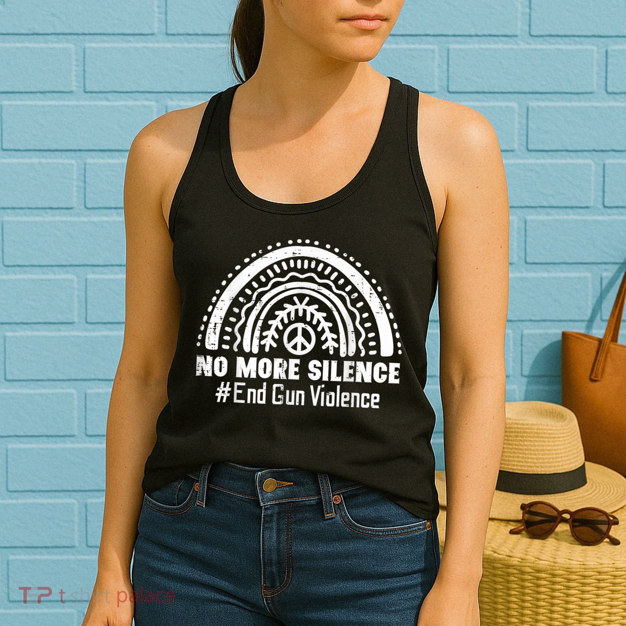 No More Silence End Gun Violence Awareness Month Orange Women's Tank Top