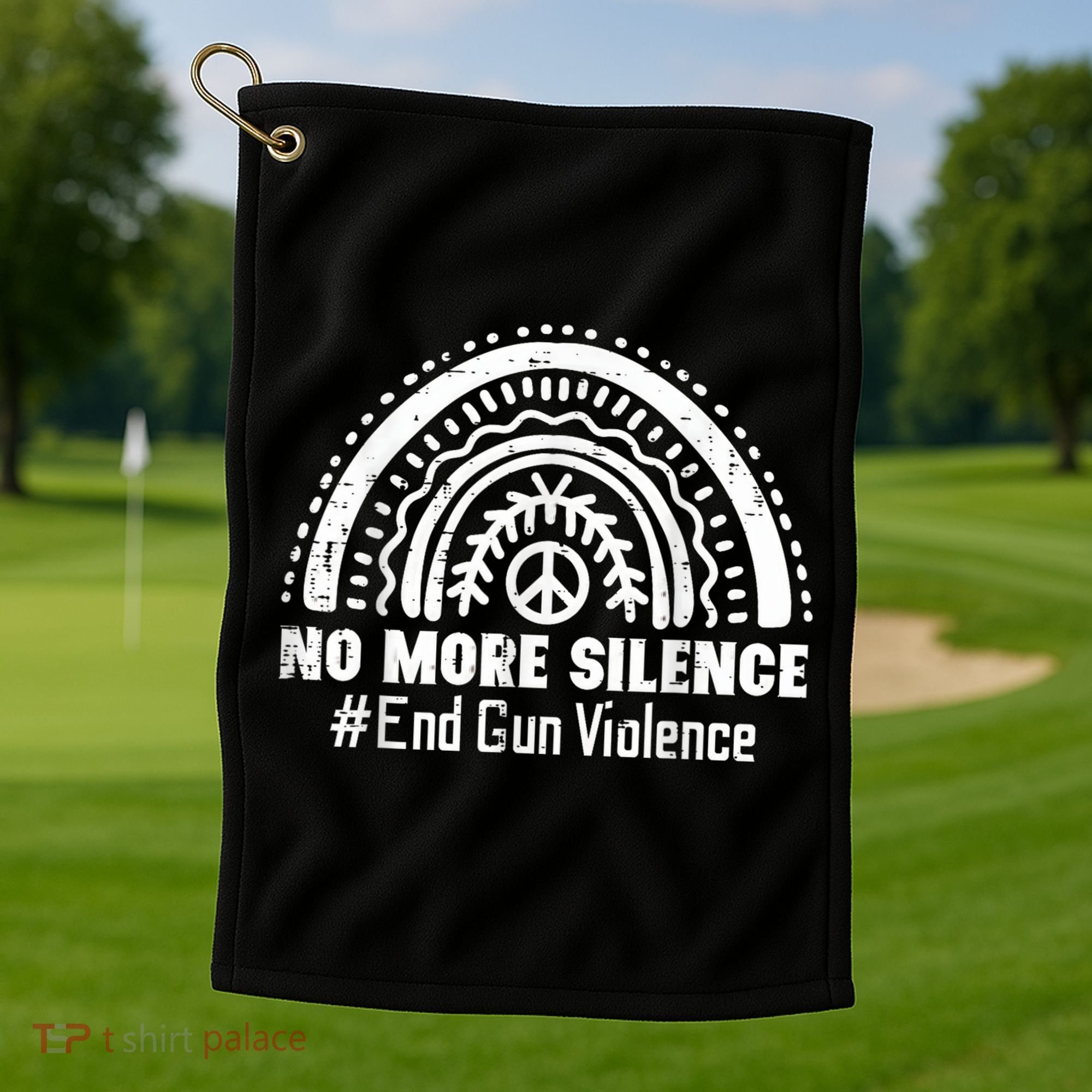 No More Silence End Gun Violence Awareness Month Orange Golf Towel