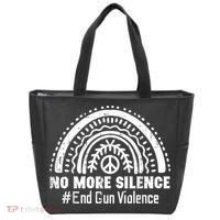 No More Silence End Gun Violence Awareness Month Orange Tote Bag thumb 0