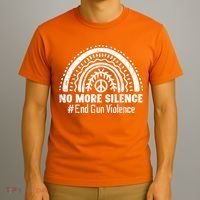 No More Silence End Gun Violence Awareness Month Orange T-Shirt thumb 3