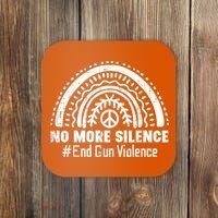 No More Silence End Gun Violence Awareness Month Orange Coaster thumb 0