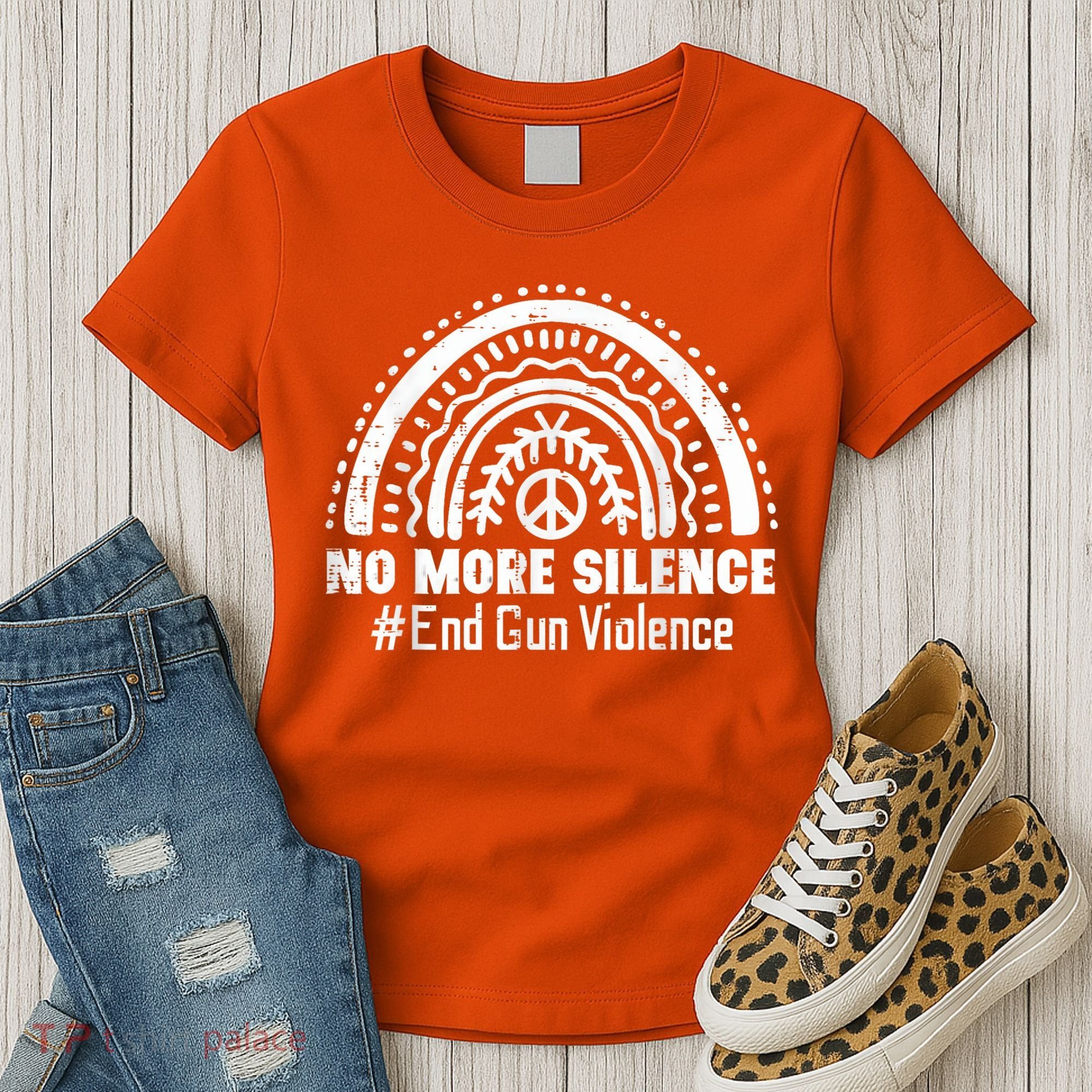 No More Silence End Gun Violence Awareness Month Orange Women's T-Shirt