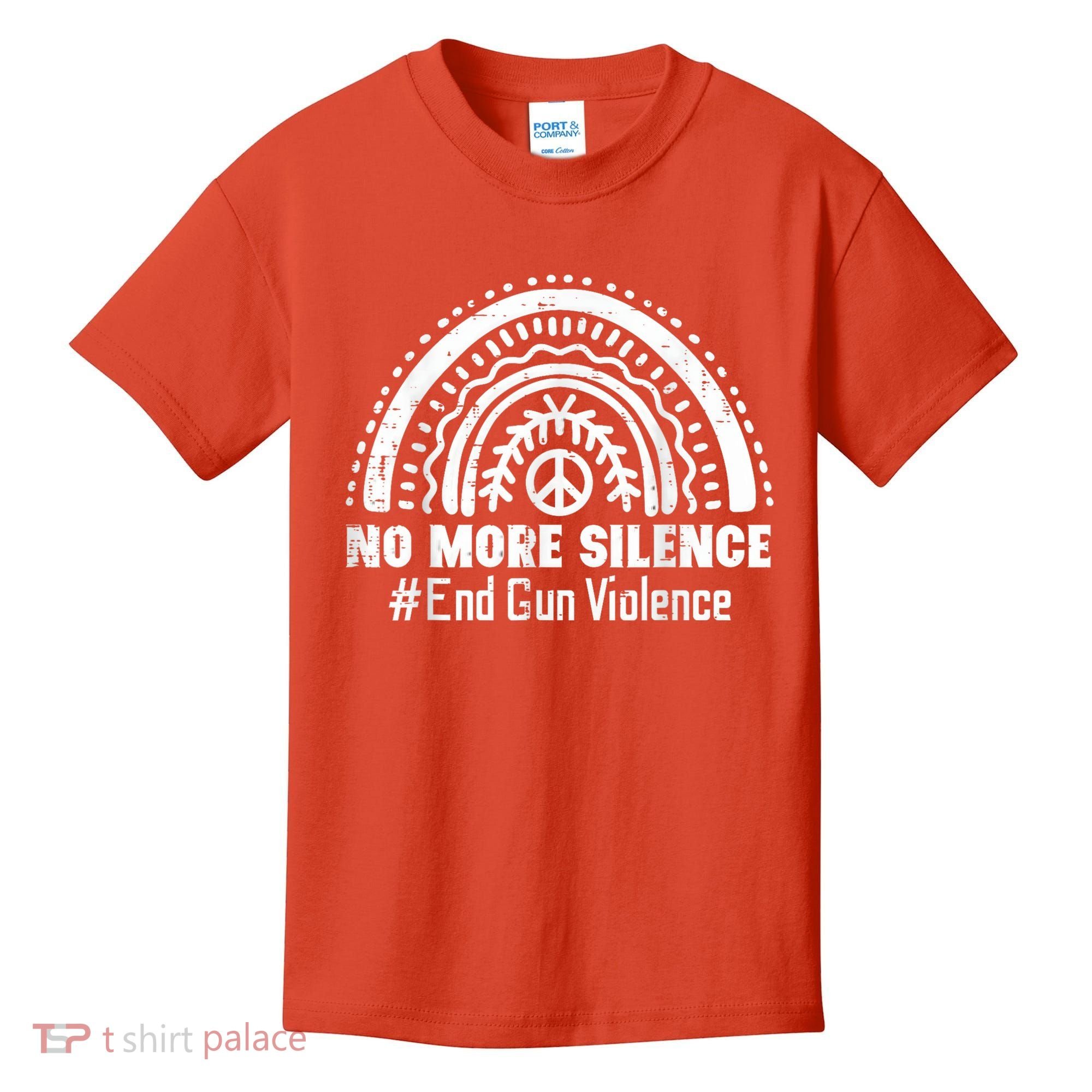 No More Silence End Gun Violence Awareness Month Orange Kids T-Shirt