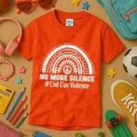 No More Silence End Gun Violence Awareness Month Orange Kids T-Shirt thumb 3