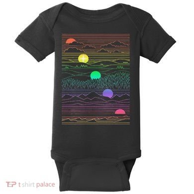 New Mexico State Zia Landscape Line Art Design Baby Bodysuit