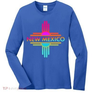 New Mexico State Zia Symbol Design Great Gift Women's Long Sleeve Shirt