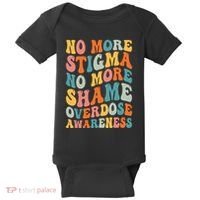 No More Stigma No More Shame Addiction Overdose Awareness Baby Bodysuit thumb 0