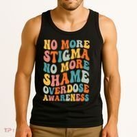 No More Stigma No More Shame Addiction Overdose Awareness Tank Top thumb 3