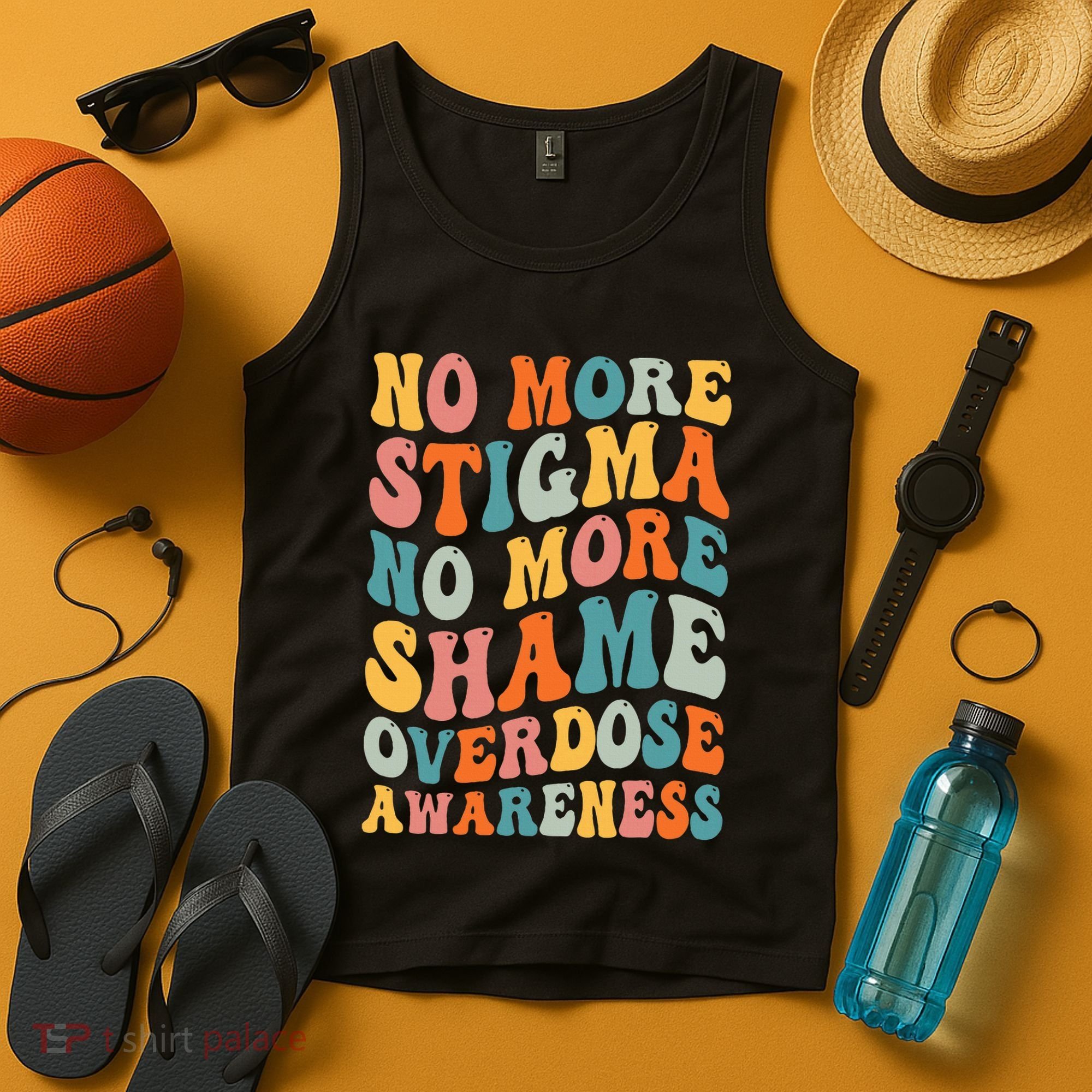 No More Stigma No More Shame Addiction Overdose Awareness Tank Top