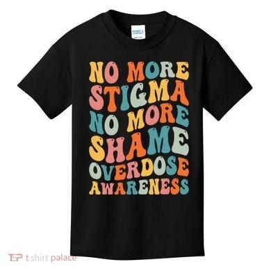 No More Stigma No More Shame Addiction Overdose Awareness Kids T-Shirt