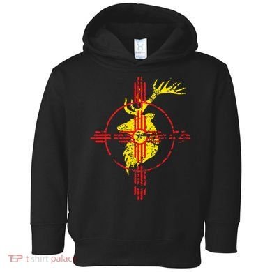 New Mexico State Flag Elk Hunting Zia Symbol Design Toddler Hoodie