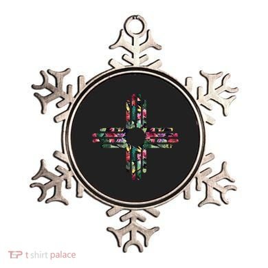 New Mexico State Zia Symbol Floral Print By Mcma Ornament
