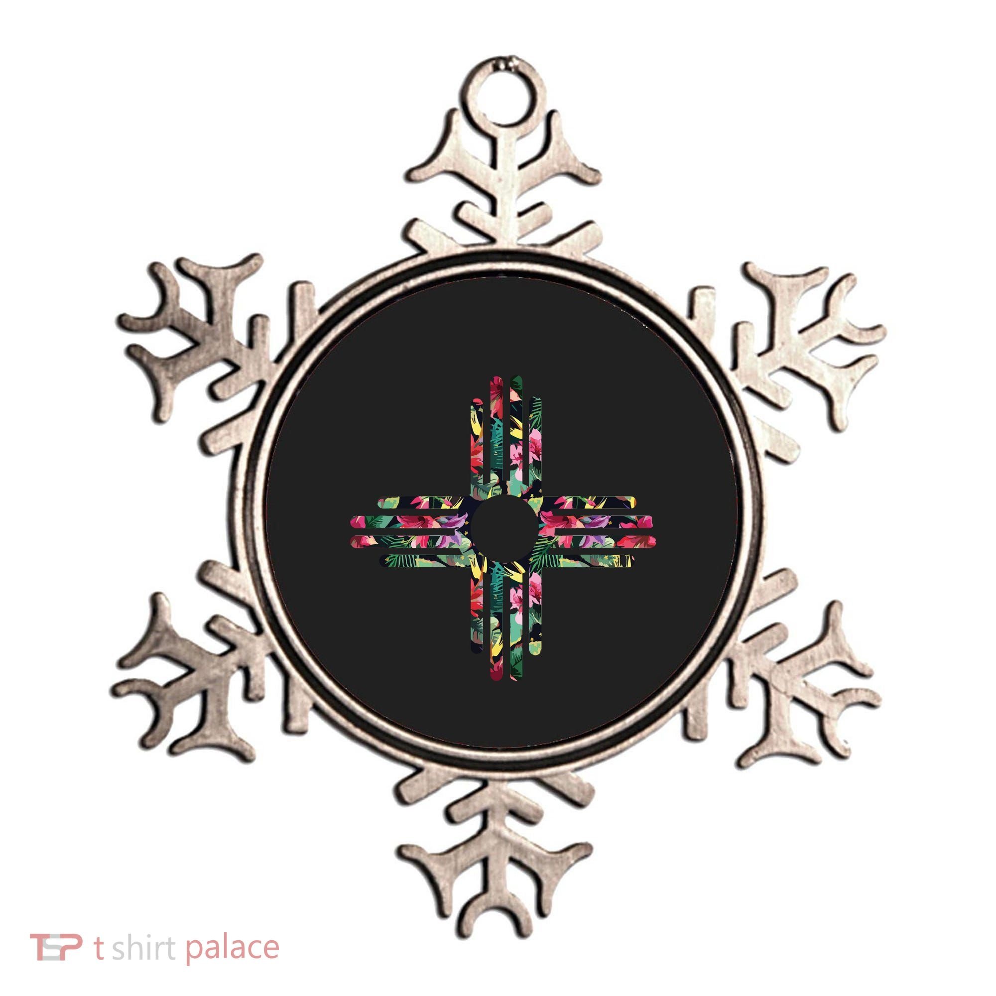 New Mexico State Zia Symbol Floral Print By Mcma Ornament