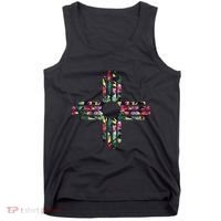 New Mexico State Zia Symbol Floral Print By Mcma Tank Top thumb 0
